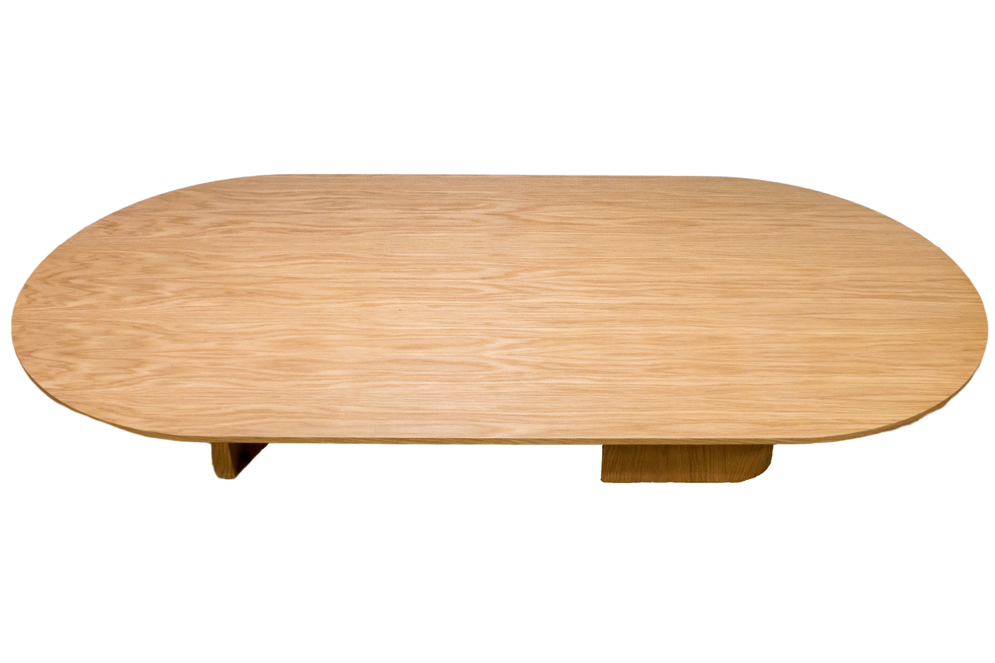 Mesa De Centro Com Pés Curvos Borda Chanfrada Lamina Carvalho Natural