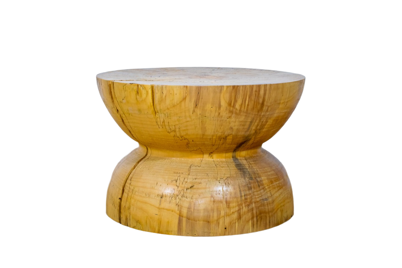Mesa De Centro Ou Peça Decorativa Em Madeira Maciça Natural Linha Tocco